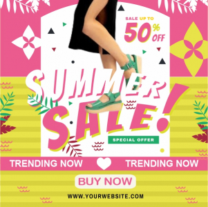 Free vector Women Sandals off summer sale vector promotion Design Download For Free