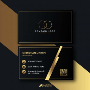 Corporate premium golden gradient business card vector template