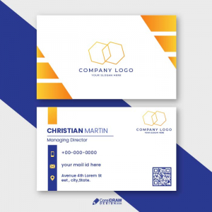 Abstract gradient duotone business card vector