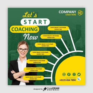 Let's start coaching now poster vector design download for free