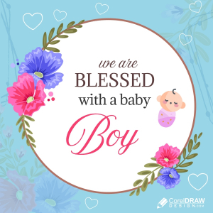 Baby Boy Birth  celebration Poster And Banner Vector Design Download For Free