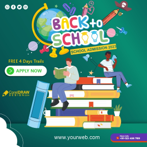 Back To School Vector illustration Banner And Poster Design Download for Free With Cdr And Eps File