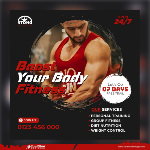 Gym and fitness social media banner template cdr free dwl