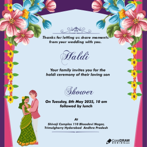 Premium haldi ceremony invitation card template for free cdr design
