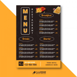 Minimal elements simple Food Restaurant Menu Template vector