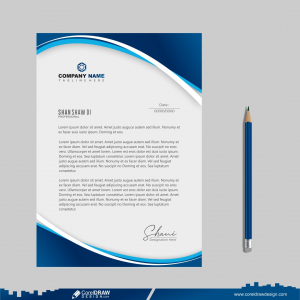 free blue letterhead business template CDR free vector