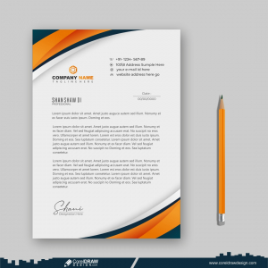  color letterhead business free template CDR free vector