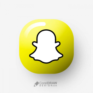 Abstract 3D Snapchat Icon Logo vector free