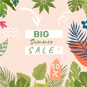 Summer Sale With Tropical  Background Vector Desigm Download For Free