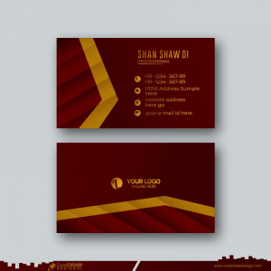golden red layout business card design cdr vector