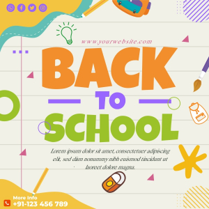 Back To School Social Media Banner And Poster Vector Template Design Download For Free