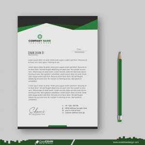  dark green color letterhead business free template CDR free vector