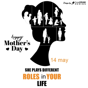 Happy Mothers Day Creative And Beautiful Vector shilhoutee Design Download For Free
