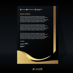 Luxury Golden Abstract Company Letterhead Vector Template