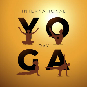 Abstract international yoga day sillouette vector background