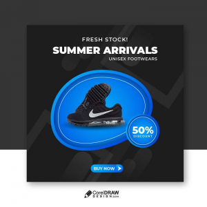 Fresh stock  shoes advertisement promotion sale poster vector