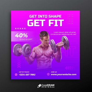 Get fit in shape Clean Elegant Gym Poster Workout vector