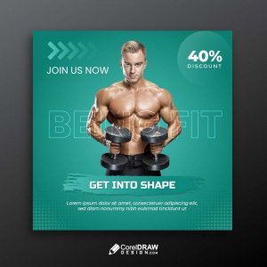 Clean Elegant Gym Poster Workout vector