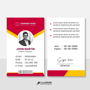 Corporate colorful duotone Identity card corporate free vector template