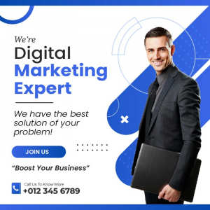 Professional Cool Digital Marketing banner vector