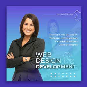 Corporate Web development agency poster vector-01