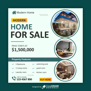 Home for sale poster vector design download for free