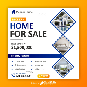 Home for sale poster design download for free