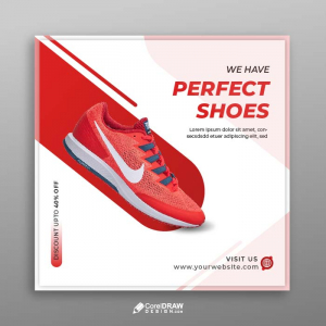 Abstract Sports Shoes marketing poster vector 