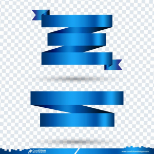 Blue Ribbon Isolated On Transparent CDR Free