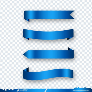 Blue Ribbon Isolated On Transparent CDR Free Png