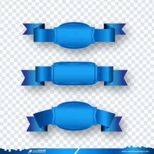 Blue Ribbons Tags Badges And Labels CDR Png free tag design