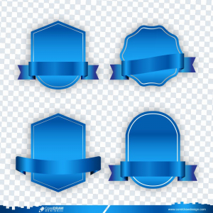 Blue Ribbons Tags Badges CDR Png free tag design