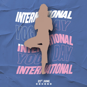 International Yoga day minimalist texture free vector poster design
