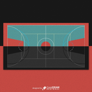 Basket boll court poster vector design download for free
