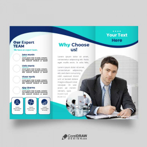 Free Abstract cool blue trifold brochure design