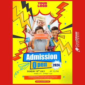 New School Admission 2023-2024, Promotional Poster And Banner Template Vector Design Download For Free