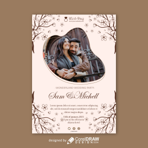 wedding invitation card with photo  design download for free
