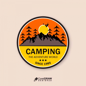 Abstract adventure camping company logo free vector