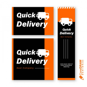 Abstract quick delivery company logo free vector