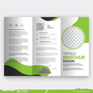 green trifold brochure and flyer template premium design cdr free