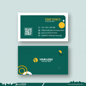 Green Business Card Design Vector CDR download free