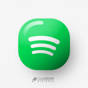 Abstract 3D spotify Icon Logo vector free