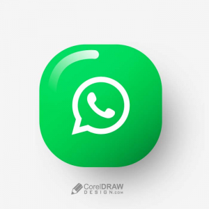 Abstract 3D whatsapp Icon Logo vector free