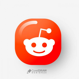 Abstract 3D reddit Icon Logo vector free