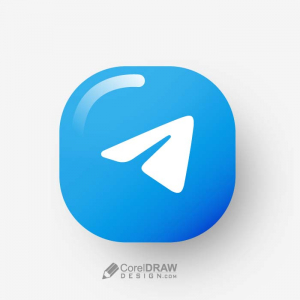 Abstract 3D telegram Icon Logo vector free