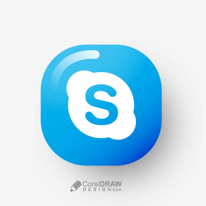 Abstract 3D skype Icon Logo vector free