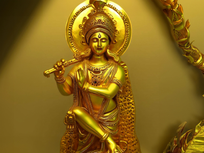 Lord Krishna Gold Wallpaper Sclupture Iamge hd 4k Download For Free
