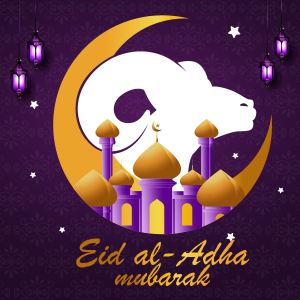 Eid al adha Mubarak Vector Wishing Greeting Design Download For Free
