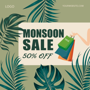 Monsoon Sale Fashion Banner Vector Design Download For Free