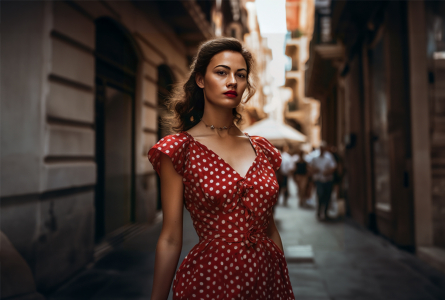 Beautiful Women On new york Street In red Dress Watermark And Royalty Fre Image Download For Free
